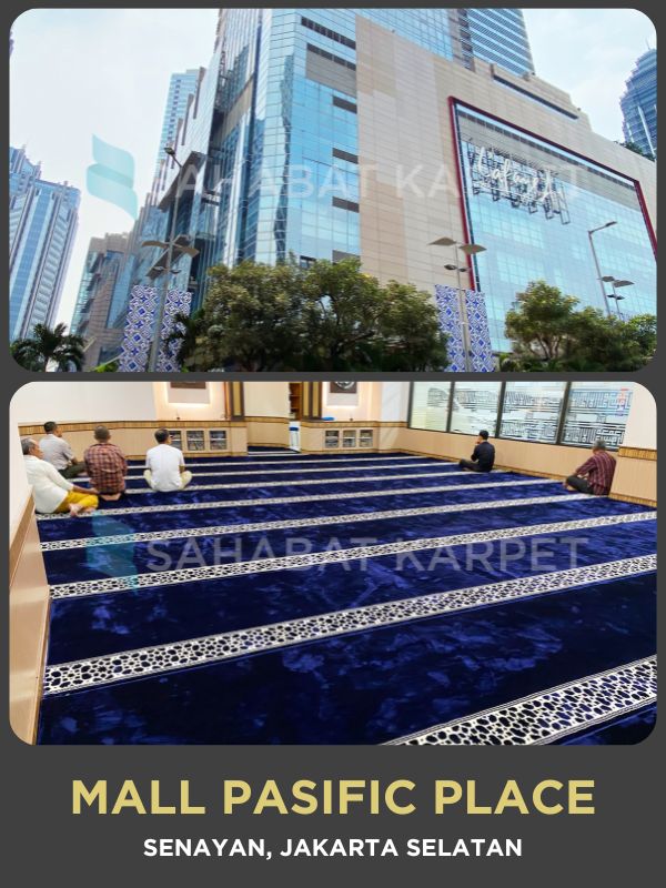 hasil pemasangan karpet masjid