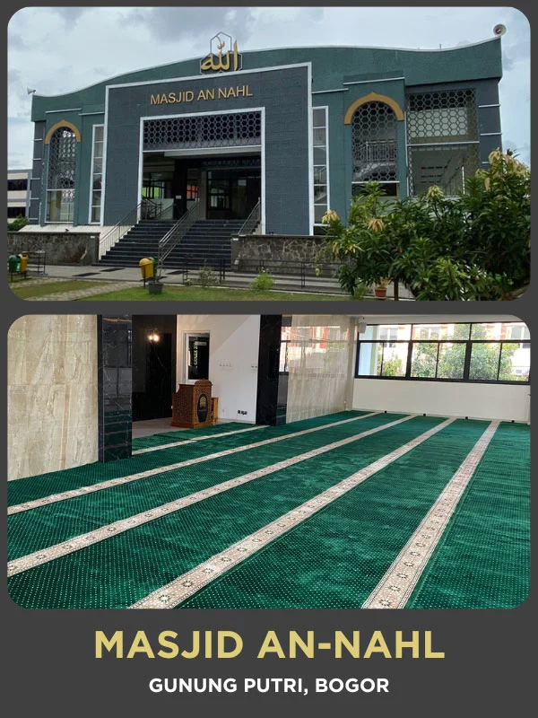 hasil pemasangan karpet masjid