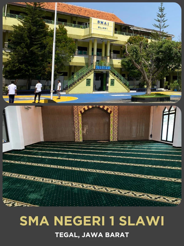 hasil pemasangan karpet masjid