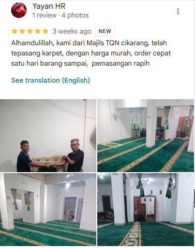 testimoni customer karpet masjid